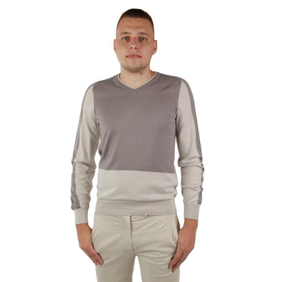 Z ZEGNA LIGHT SLATE GRAY WHITE SMOKE SWEATSHIRTMENS SIZE L